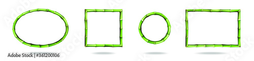 Bamboo frame collection set. Vector 