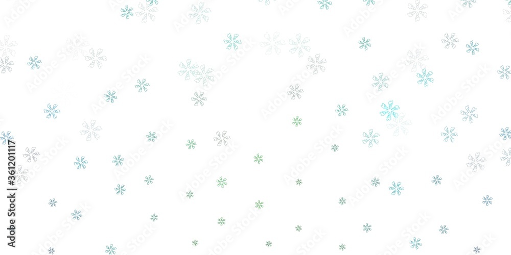 Light blue, green vector abstract pattern with leaves. Light blue, green vector abstract pattern with leaves.