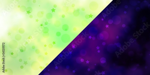 Vector backdrop with circles, stars. Abstract design in gradient style with bubbles, stars. Template for business cards, websites.