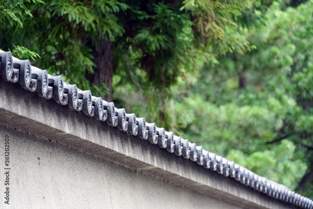 Japanese roof and trees Japanese roof and trees