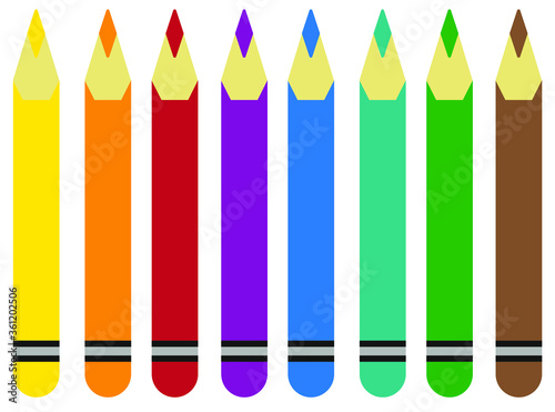 Color Pencils Vector Illustrations