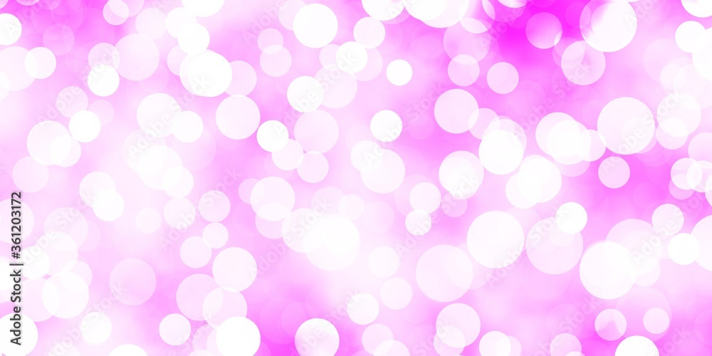 Light Purple vector background with bubbles.