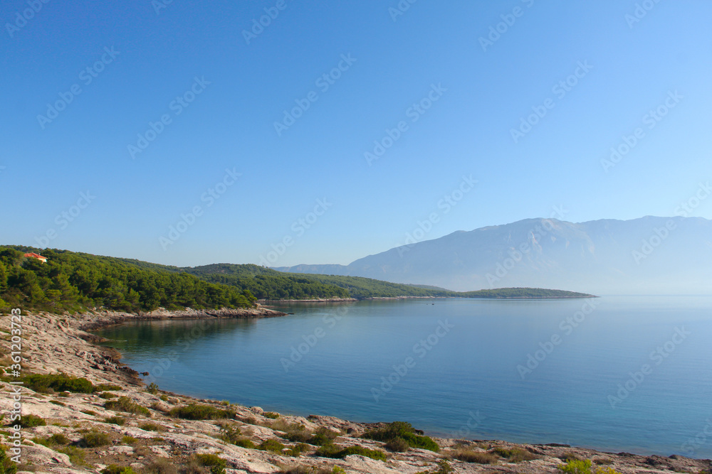 Landscape with sea and mountains