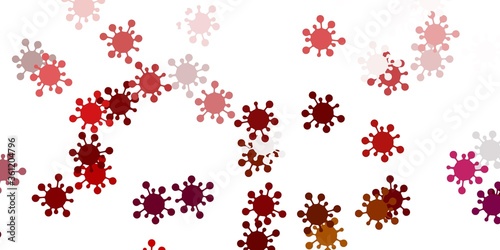 Light multicolor vector backdrop with virus symbols.
