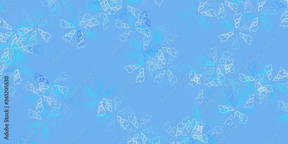 Light blue vector abstract background with leaves.