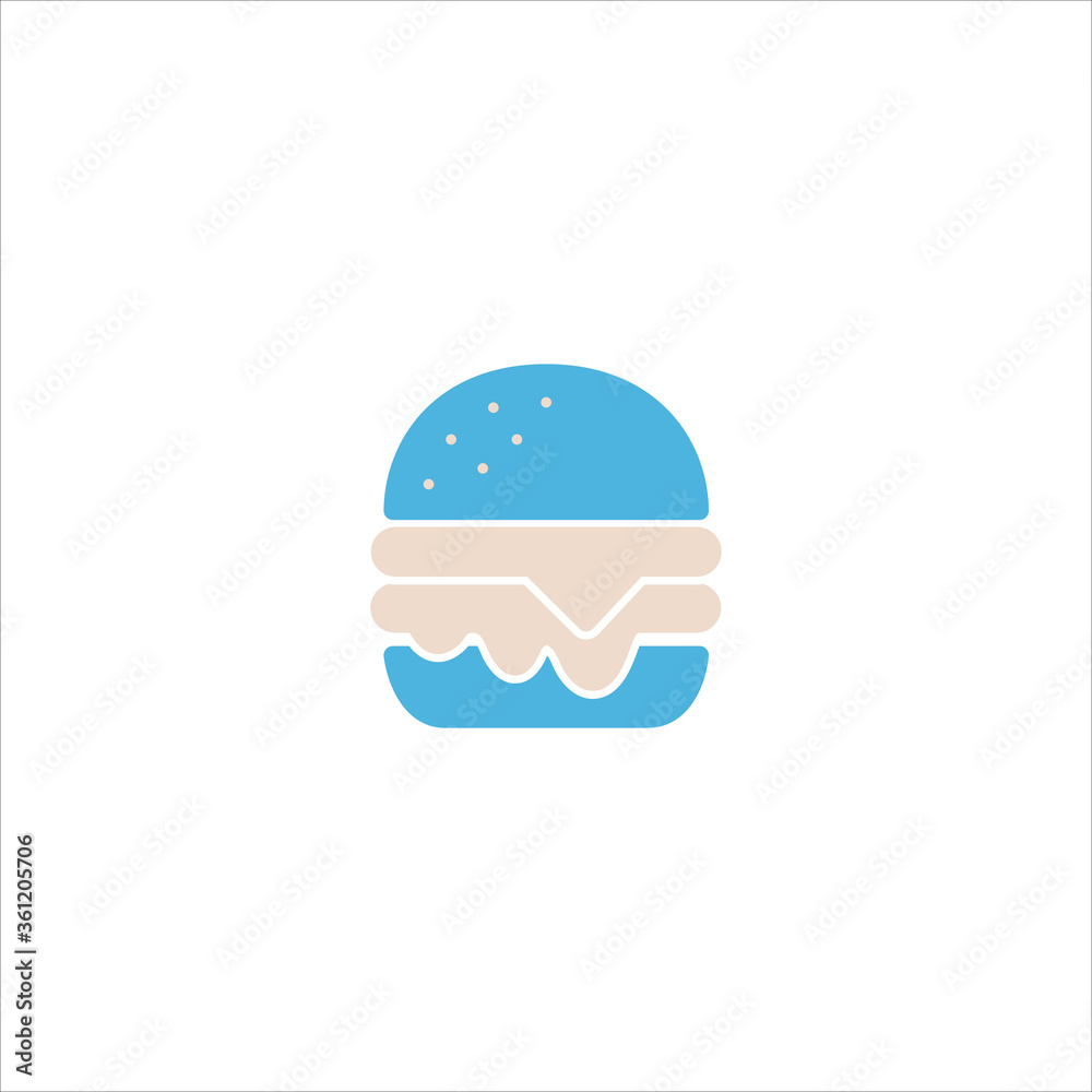 Fototapeta premium burger icon flat vector logo design trendy
