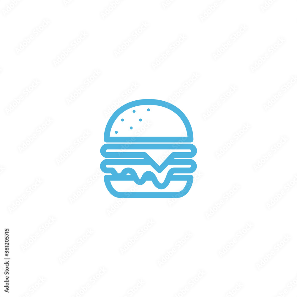 Fototapeta premium burger icon flat vector logo design trendy