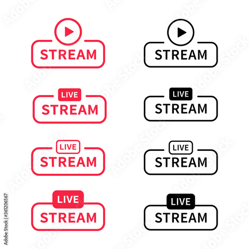 Live Stream vector banner sign. Broadcast icon.