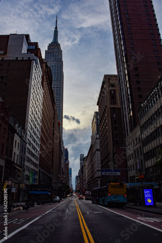 Downtown Manhattan during Manhattanhenge 
