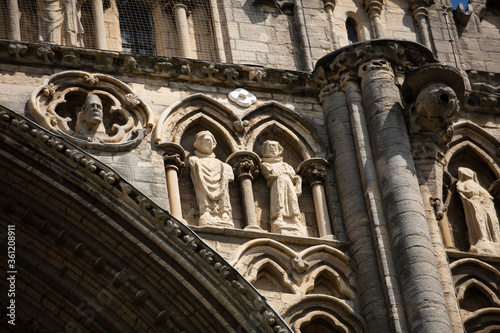 Peterborough, Cambridgeshire, UK, July 2019, A view of Peterborough Cathedral. photo