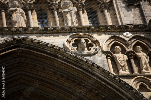 Peterborough, Cambridgeshire, UK, July 2019, A view of Peterborough Cathedral. photo