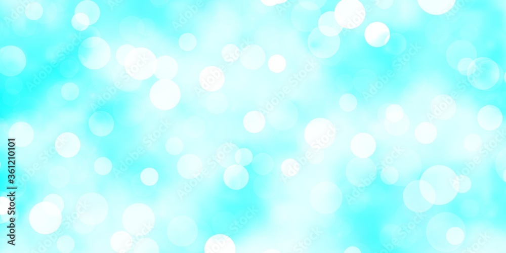 Light BLUE vector layout with circles. Abstract decorative design in gradient style with bubbles. New template for your brand book.