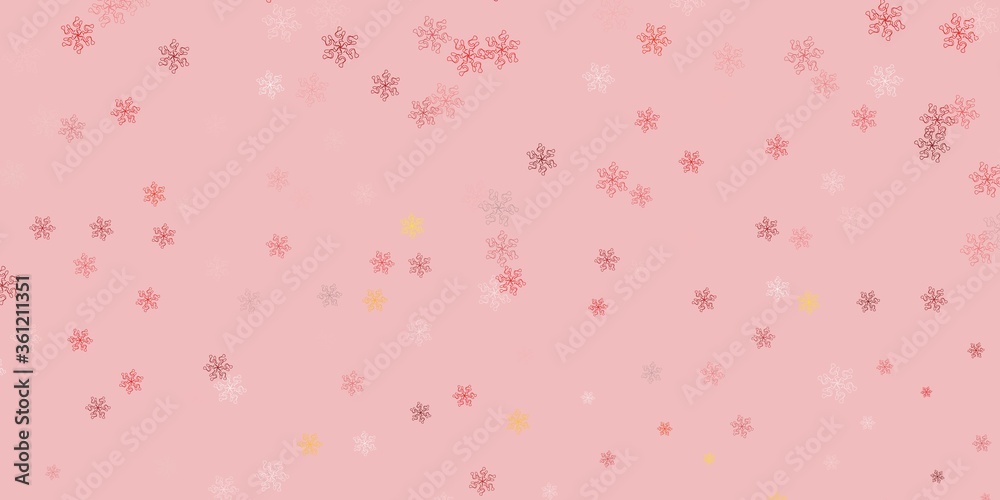 Light red, yellow vector natural layout with flowers.