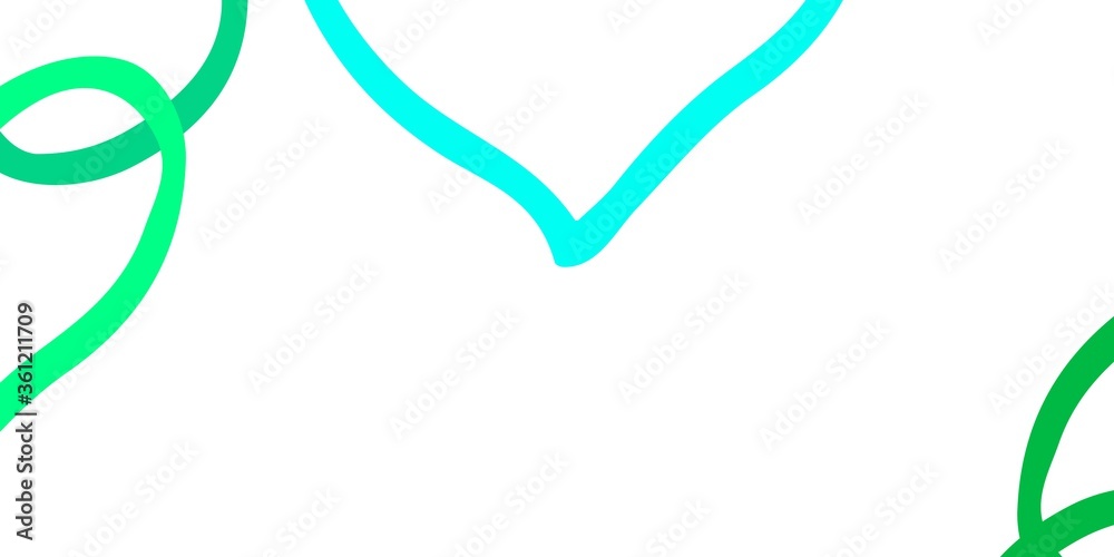 Light Green vector background with Shining hearts. Light Green vector background with Shining hearts.