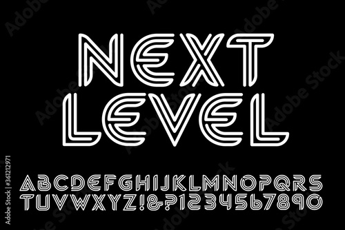 A Modern and Futuristic Alphabet with Interlocking Inlines and Outlines