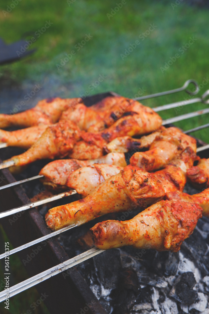 chicken on the grill
