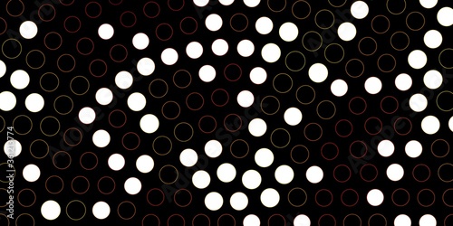 Dark Orange vector pattern with spheres. Colorful illustration with gradient dots in nature style. Design for your commercials.