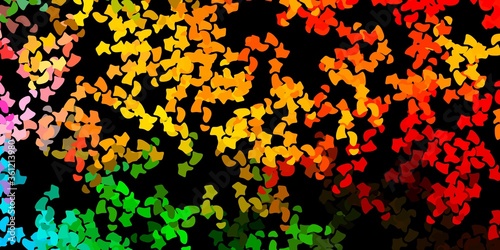 Dark multicolor vector backdrop with chaotic shapes.
