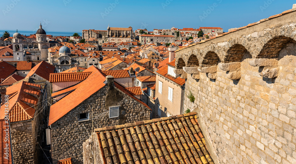 A view of the roofs in the old town of Dubrovnik Croatia