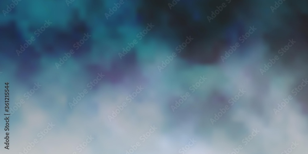 Dark BLUE vector background with clouds. Illustration in abstract style with gradient clouds. Pattern for your commercials.