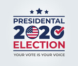 Election day. Vote 2020 in USA, banner design. Usa debate of president voting 2020. Election voting poster. Political election campaign