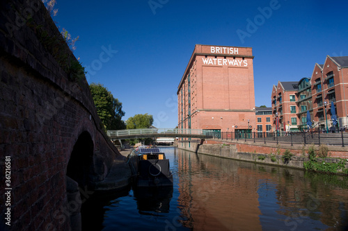 A view of the historic British Waterways building next to the Trent Navigation Canal in Nottingham, Nottinghamshire, UK - 30th August 2010 photo