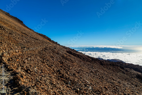 View from the top of Mount Teide Volcano