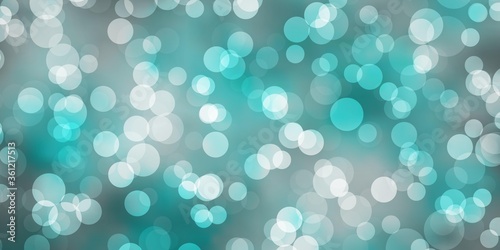 Light BLUE vector pattern with spheres. Abstract decorative design in gradient style with bubbles. Pattern for booklets, leaflets.