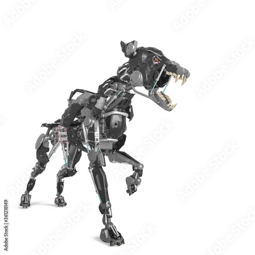 cyber security dog is ready to fight in white background © DM7