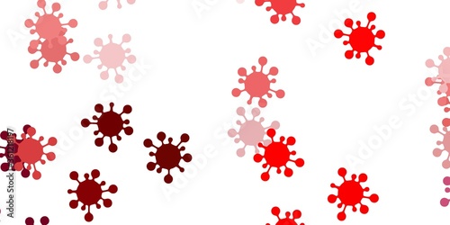 Light orange vector background with covid-19 symbols.