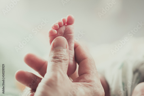 The foot of Asian newborn