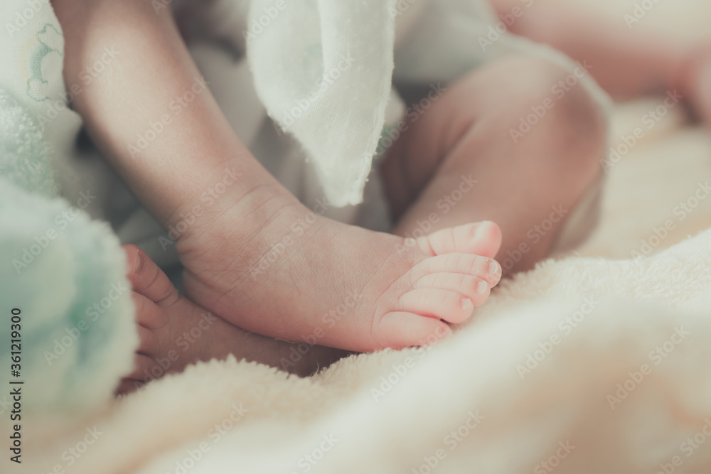 The foot of Asian newborn