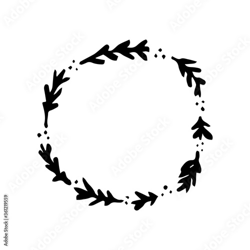 Flowers and leaves wreath