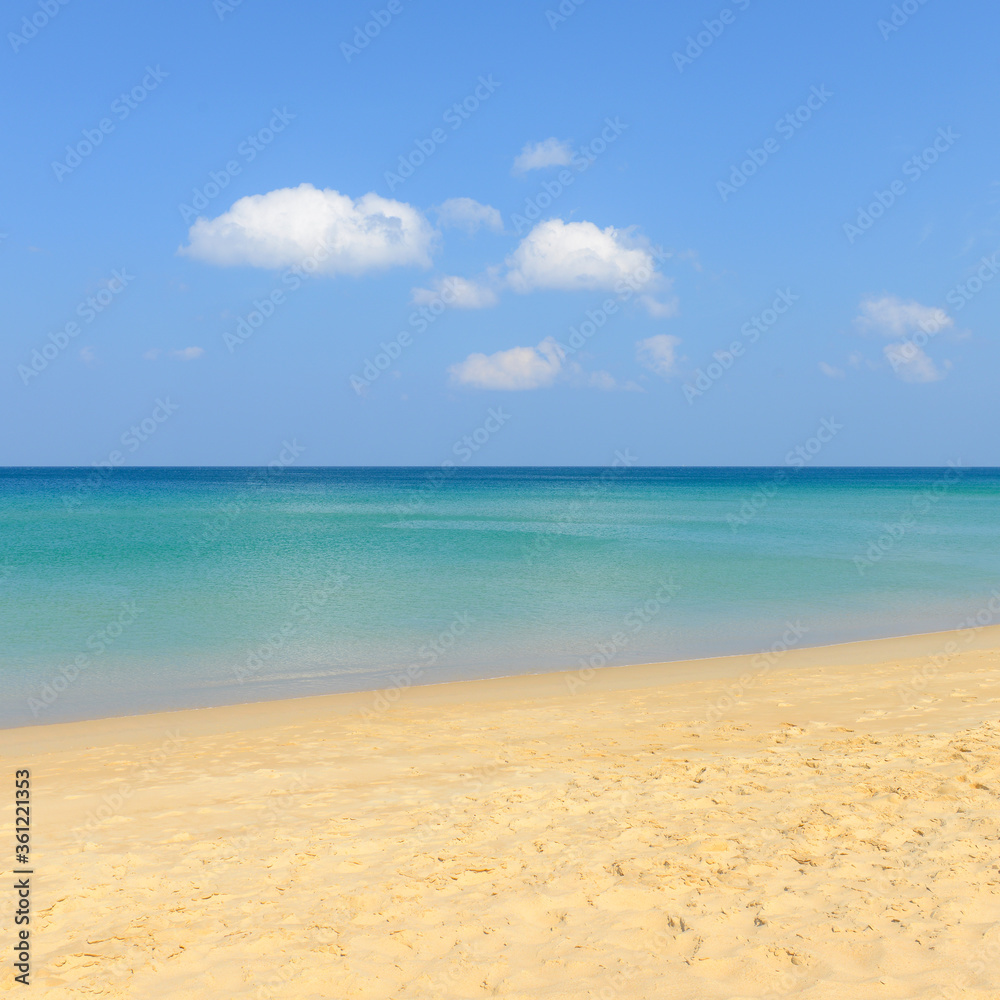 Nature scene tropical beach and blue sky