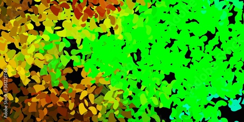 Dark multicolor vector texture with memphis shapes.