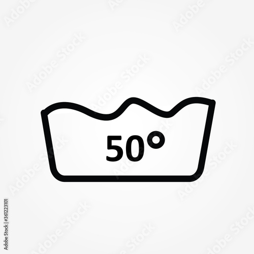 Water temperature 50 deg icon symbol photo