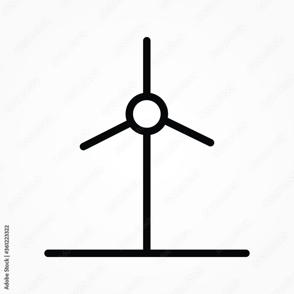 windmill icon on white background. flat style. turbine icon for your web site design, logo, app, UI. ecology symbol. renewable energy sign. wind power energy concept.