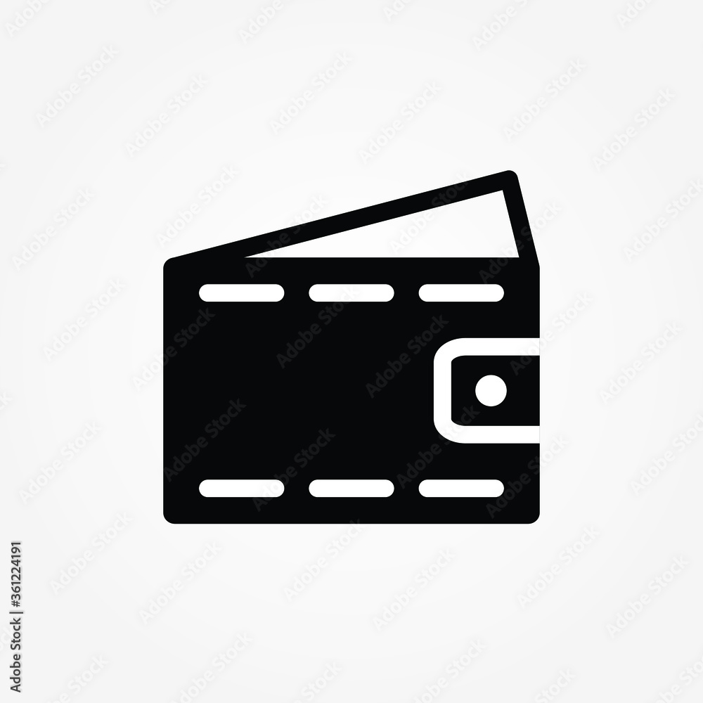 Wallet symbol Icon in trendy flat style isolated on white background. Wallet symbol Icon in trendy flat style isolated on white background.