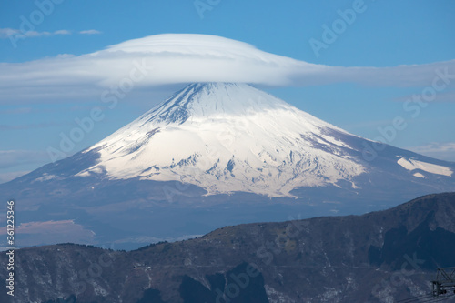 富士山と雨傘雲
