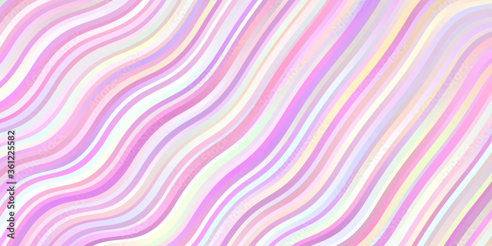 Light Pink, Yellow vector template with curves. Bright sample with colorful bent lines, shapes. Pattern for booklets, leaflets. Light Pink, Yellow vector template with curves. Bright sample with colorful bent lines, shapes. Pattern for booklets, leaflets.