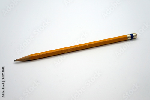Close up isolated number two yellow pencil 