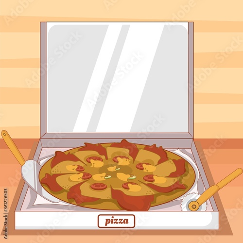 Pizza cheese vegetables slices with background