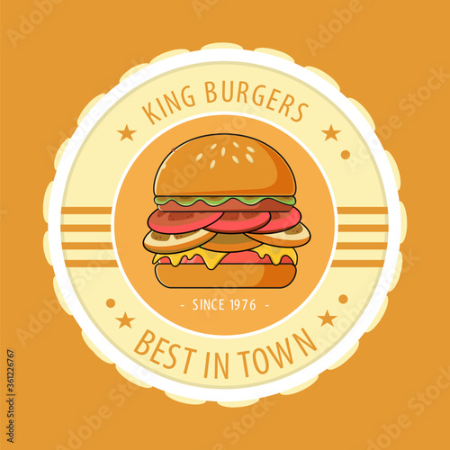 King burger logo flat design