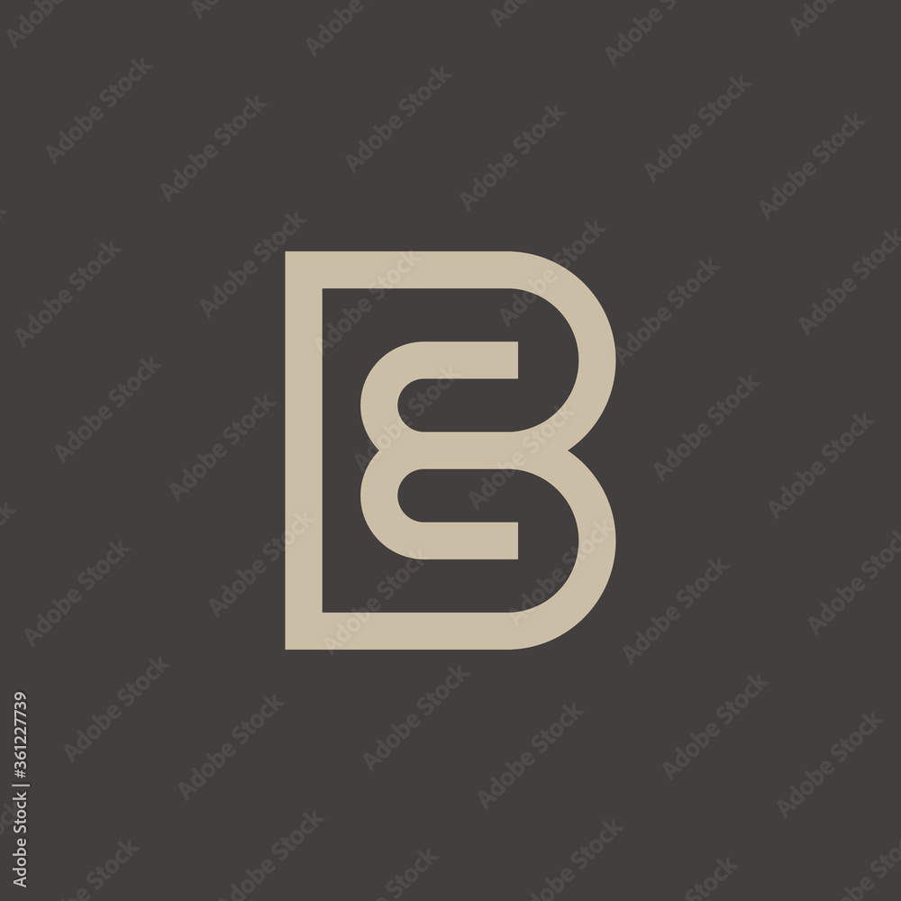 Fototapeta premium B monogram letter logo line