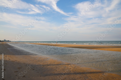 A View of Hua Hin Beach Just Before Sunset