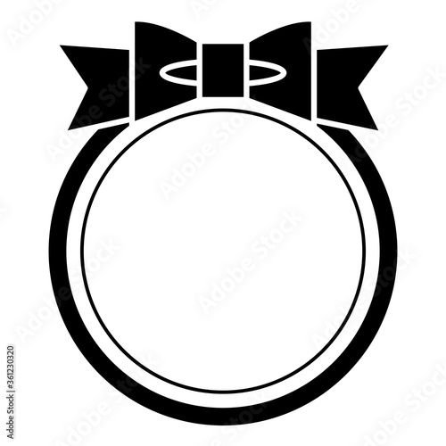 リボンと丸のコピースペース