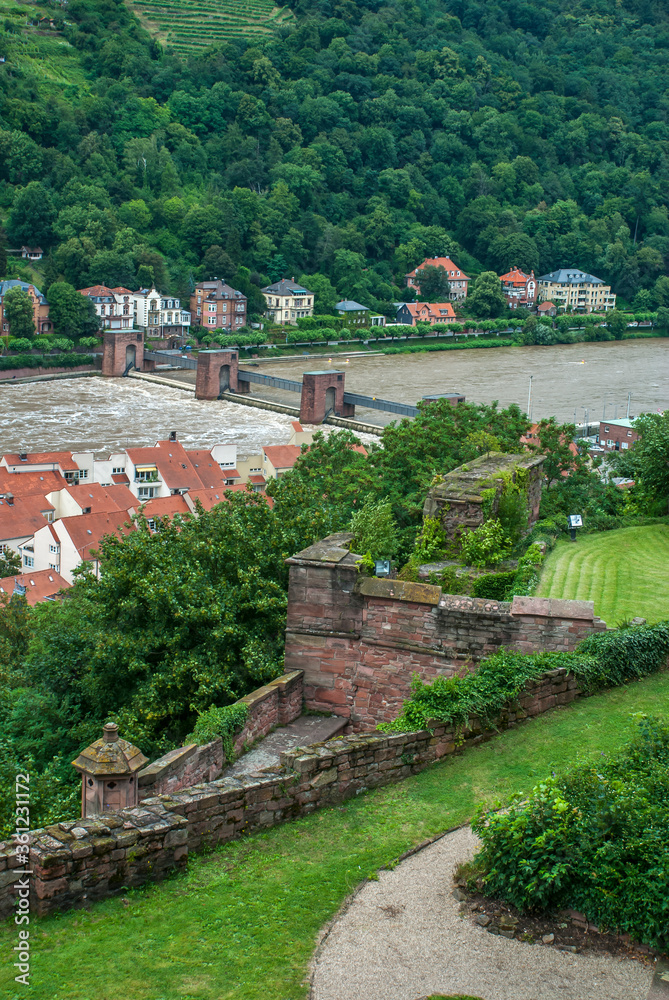 Fototapeta premium Landscape photographed in Heidelberg, Germany. Picture made in 2009.