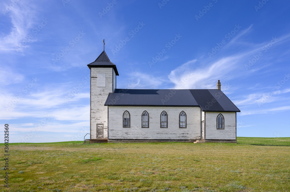 Abandoned Saint Elizabeth Church near Gravelbourg, Saskatchewan, Canada