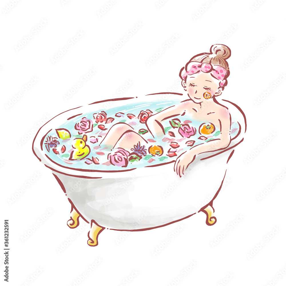 Naklejka premium organic_bath_watercolor