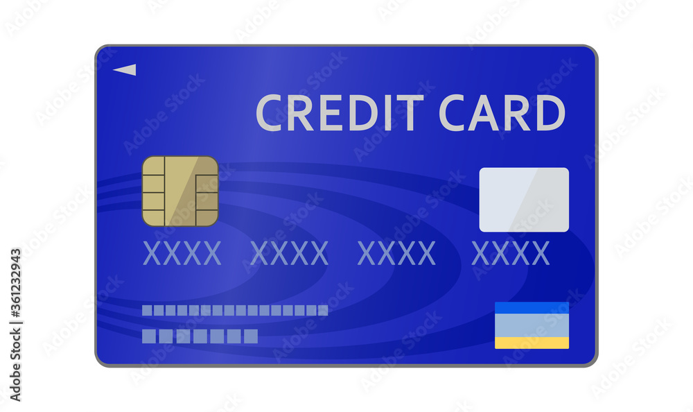 青いクレジットカードのイラスト 前面 Stock Vector Adobe Stock
